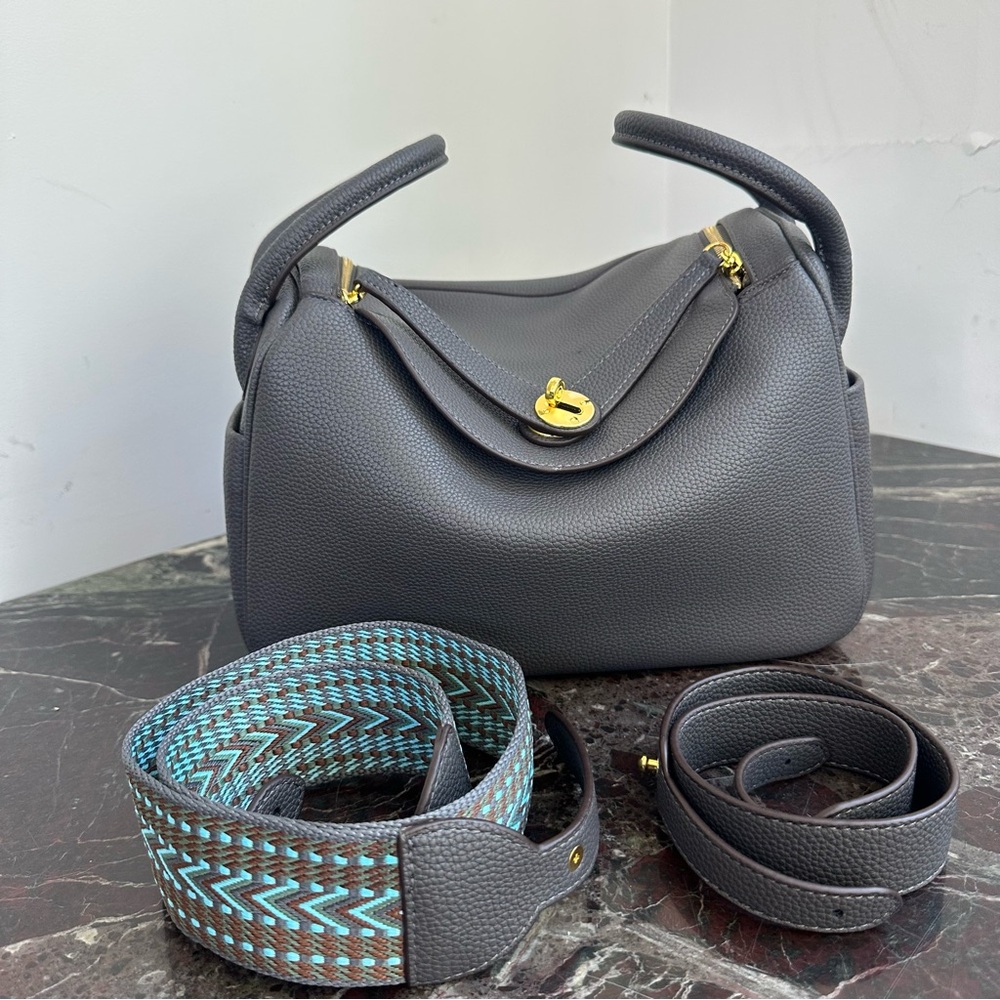 Fashion Leather Pillow bag Crossbody Bag Gold hardware